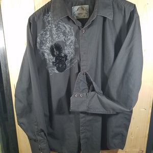 Bruno NY - Mens Shirt Print on Chest Striped - XL